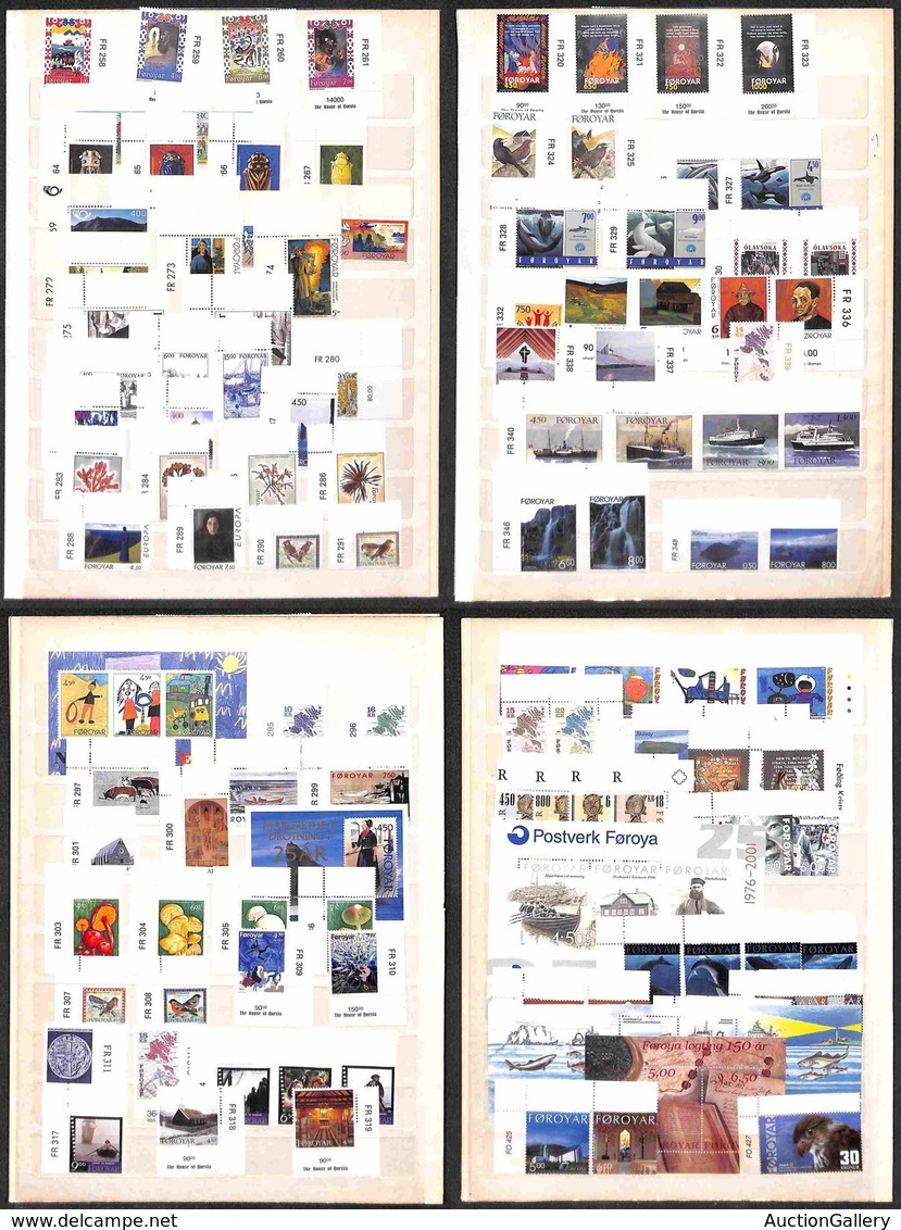 EUROPA - FAROER - 1994/2002 - Insieme Di Serie Complete E Foglietti Del Periodo - Tutti I Valori Angolo Di Foglio - Poch - Autres & Non Classés