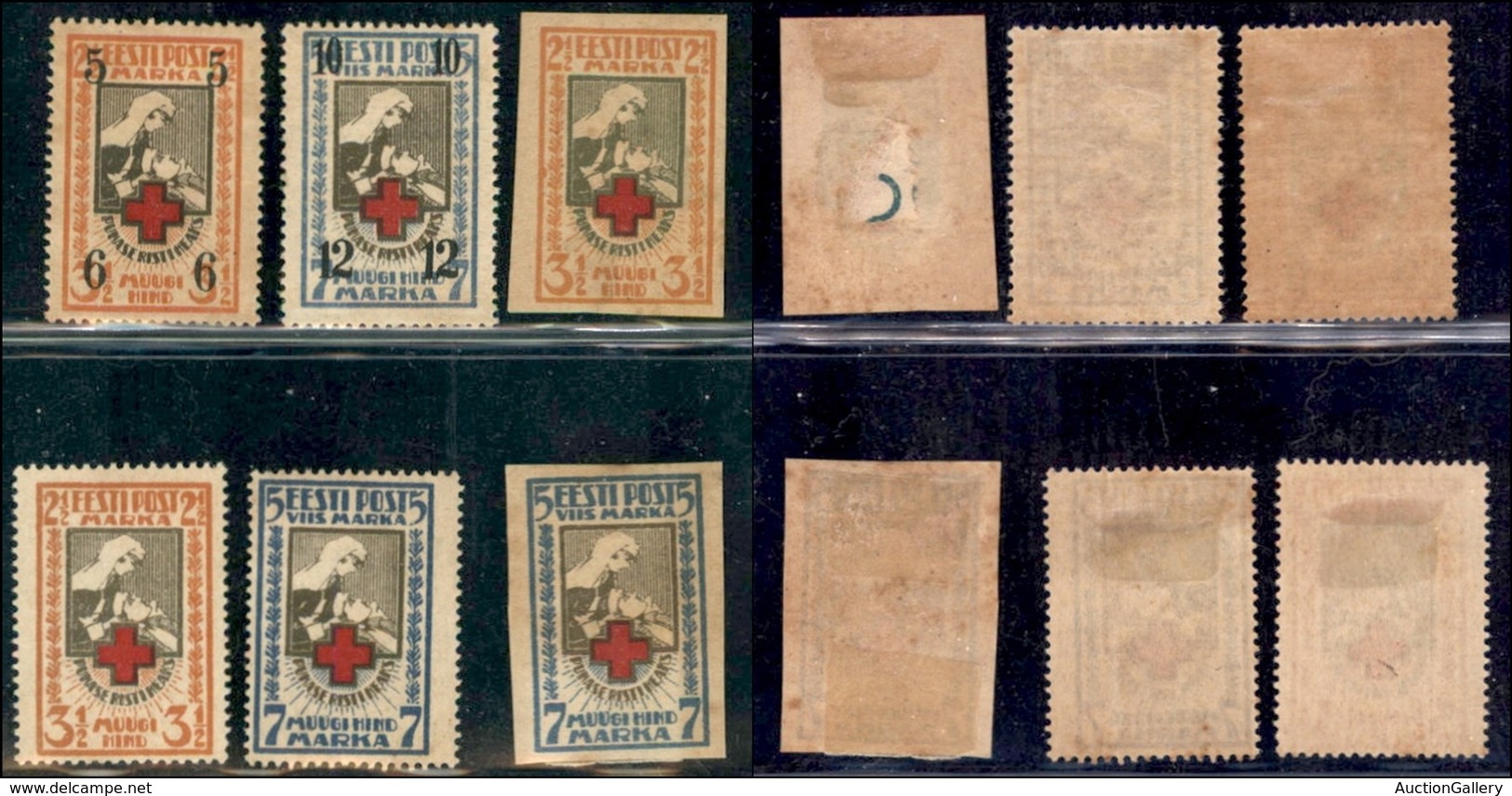 EUROPA - ESTONIA - 1921/1926 - Croce Rossa /29A/30A + 29B/30B + 60/61) - 3 Serie Complete - Gomma Originale - Autres & Non Classés