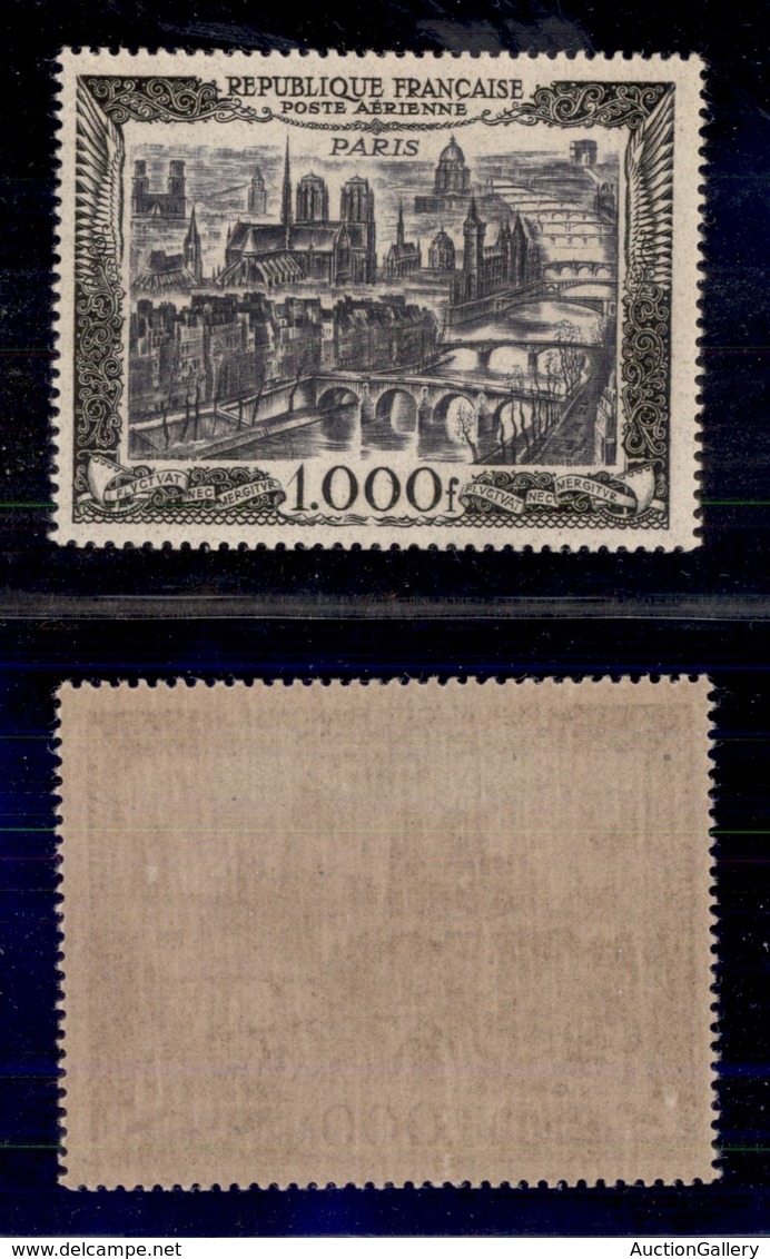 EUROPA - FRANCIA - 1949 - 1000 Franchi Veduta (865 - Aerea) - Gomma Integra (130) - Sonstige & Ohne Zuordnung