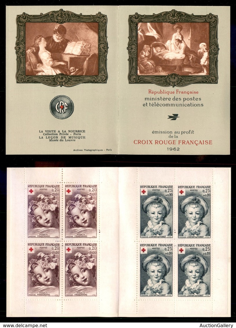 EUROPA - FRANCIA - 1962 - Libretti - Croce Rossa (1418a/1419a) - Perfetto E Integro (35+) - Andere & Zonder Classificatie