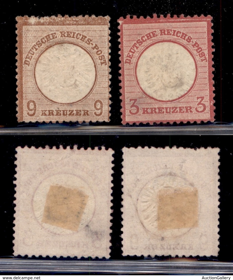 EUROPA - GERMANIA - 1872 - 3 Kreuzer (25) + 9 Kreuzer (27) - Nuovi Senza Gomma - Punti Chiari - Da Esaminare - Sonstige & Ohne Zuordnung
