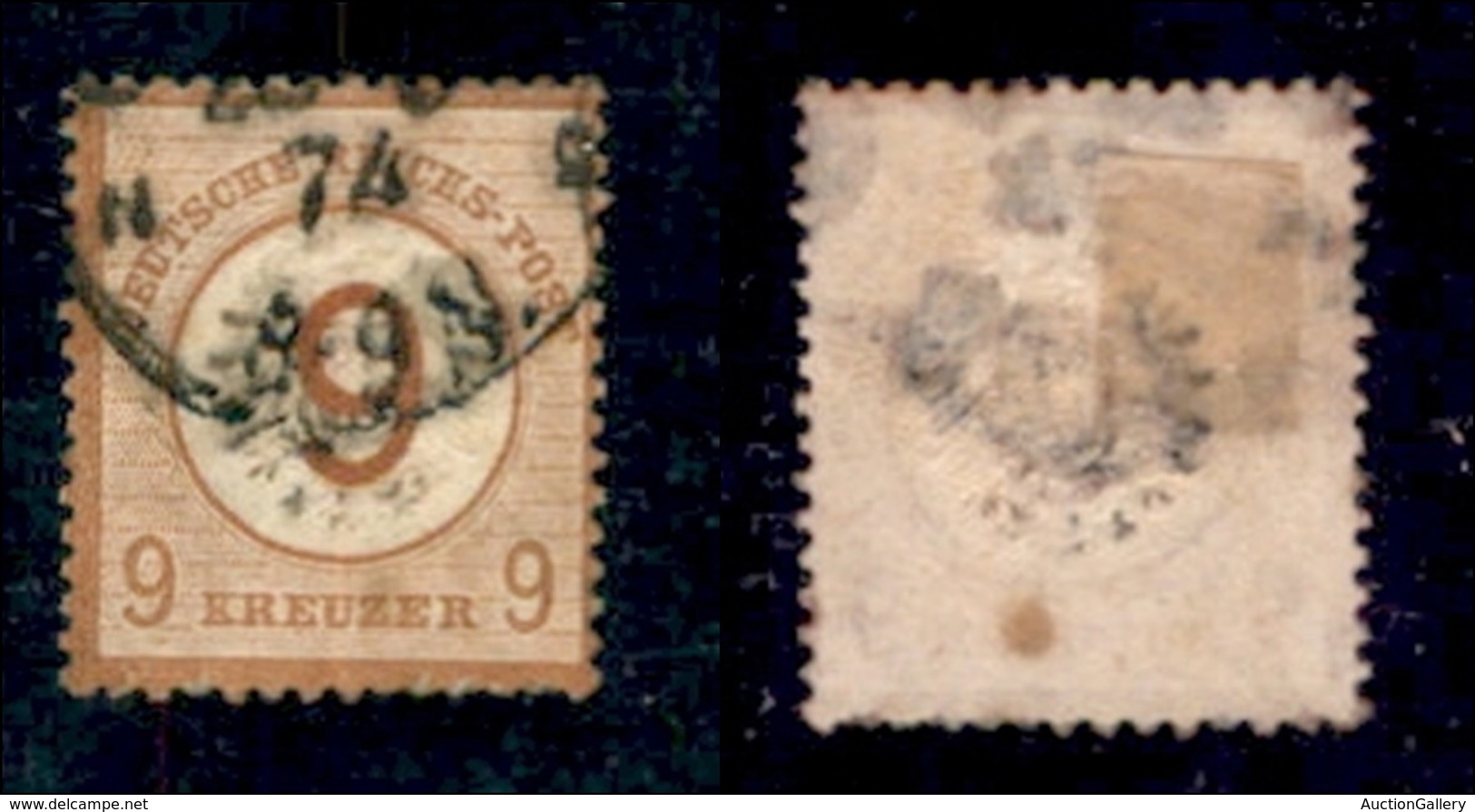 EUROPA - GERMANIA - 1874 - 9 Kreuzer Su 9 Aquila (30) - Usato (600) - Andere & Zonder Classificatie