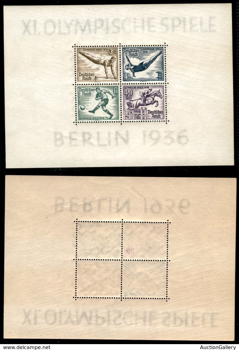 EUROPA - GERMANIA - 1936 - Olimpiadi Berlino (Block 5X) - Foglietto - Gomma Integra (130) - Sonstige & Ohne Zuordnung