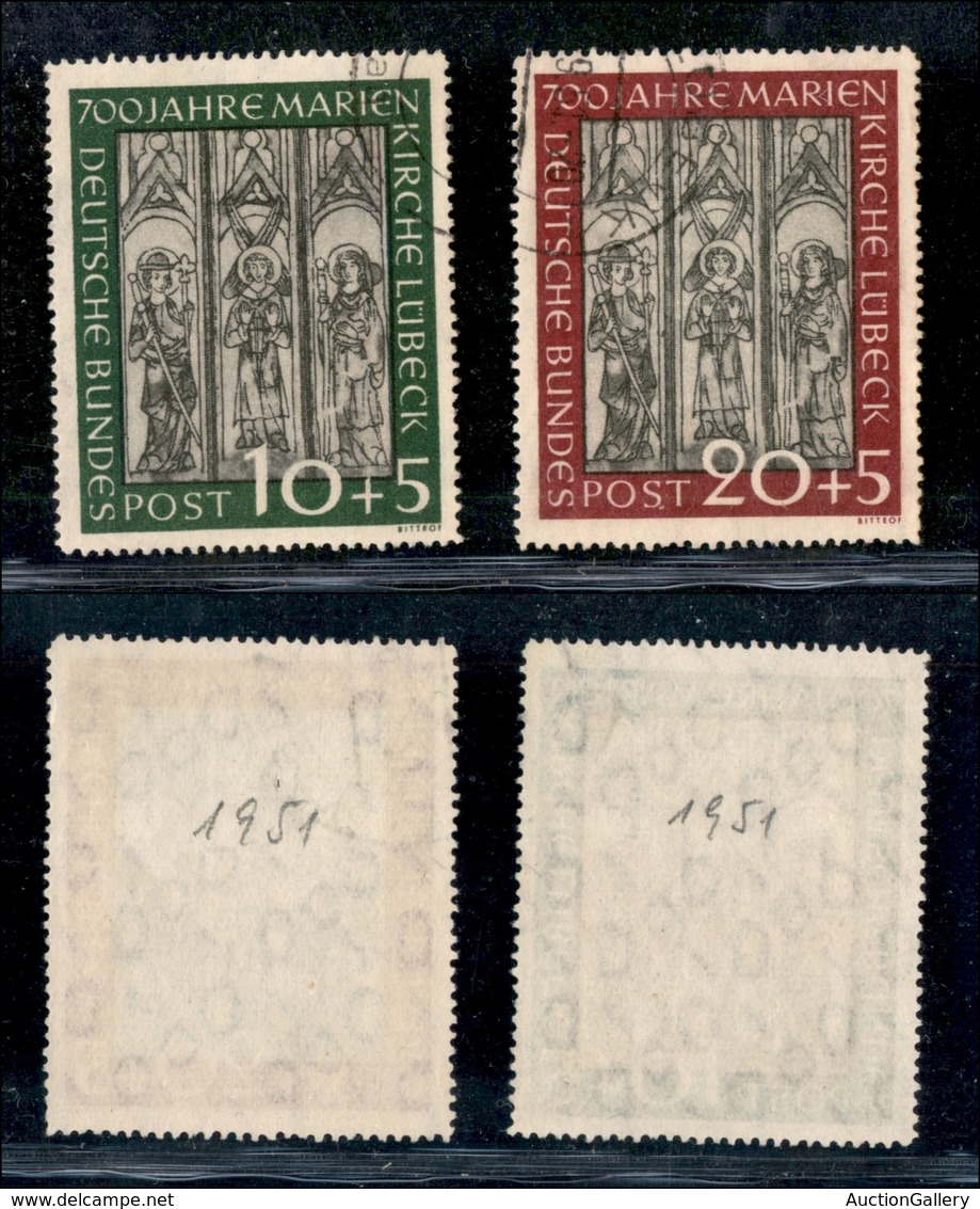 EUROPA - BRD - 1951 - Cattedrale Lubecca (139/140) - Serie Completa - Usati (160) - Andere & Zonder Classificatie