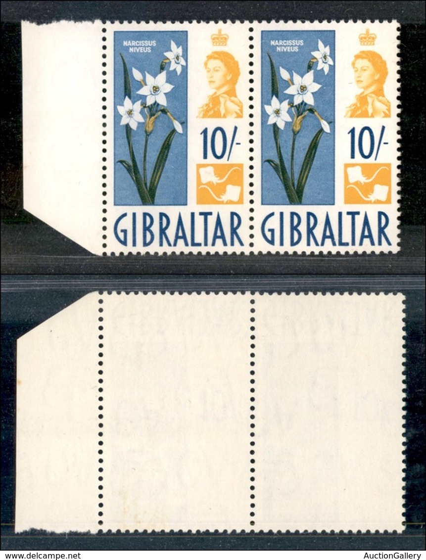 EUROPA - GIBILTERRA - 1960 - 10 S. Definitivi (161) - Coppia Bordo Foglio - Gomma Integra - Other & Unclassified