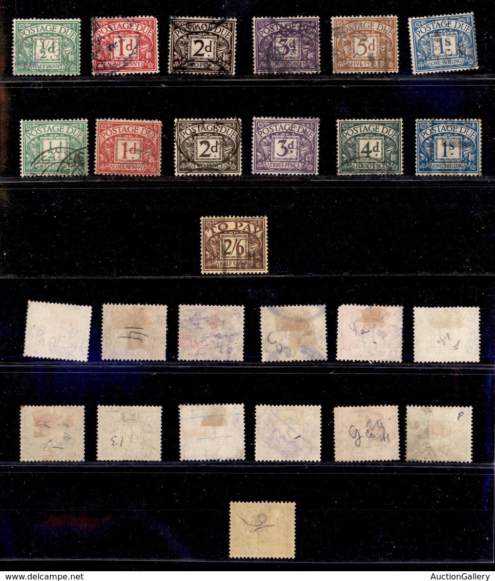 EUROPA - GRAN BRETAGNA - 1914/1931 - Segnatasse - 13 Valori Usati - Da Esaminare - Other & Unclassified