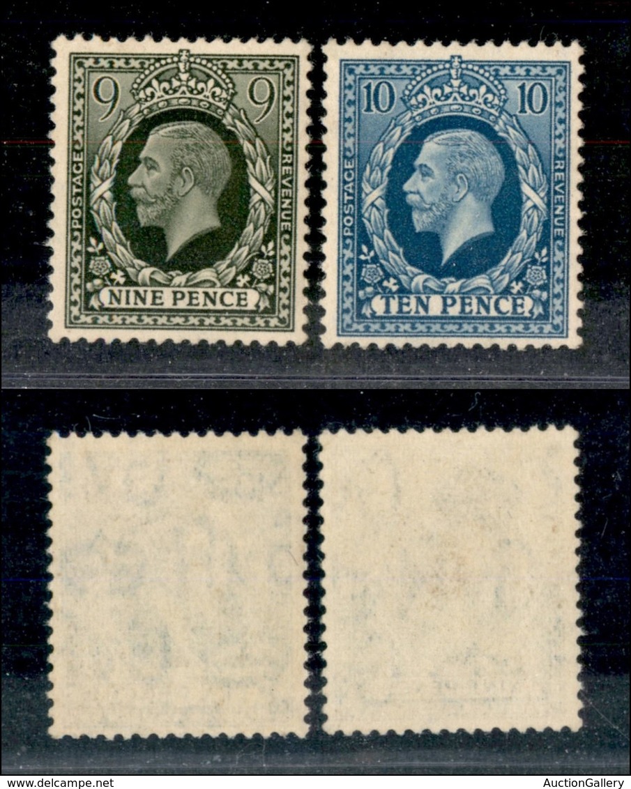 EUROPA - GRAN BRETAGNA - 1934 - 9 Pence + 10 Pence Giorgio V (183x/184x) - 2 Valori - Gomma Integra (76) - Sonstige & Ohne Zuordnung