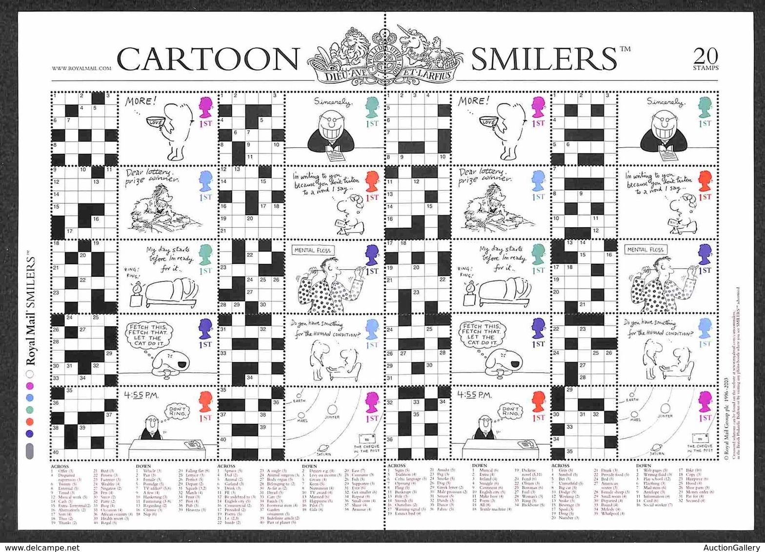 EUROPA - GRAN BRETAGNA - 2003 -  Smiler Sheet - Crossword Cartoons (LS13) Nuovo Perfetto - Other & Unclassified