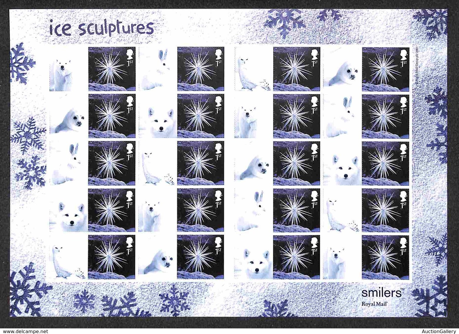 EUROPA - GRAN BRETAGNA - 2003 -  Smiler Sheet - Ice Sculpptures 1st Class (LS16) - Nuovo Perfetto - Other & Unclassified