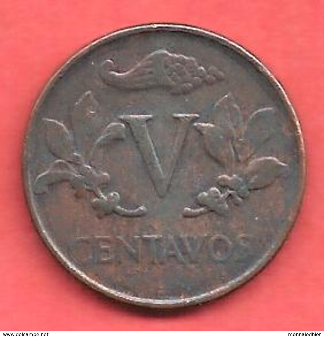 5 Centavos , COLOMBIE  , Cuivre , 1969 , N° KM # 206a - Colombie