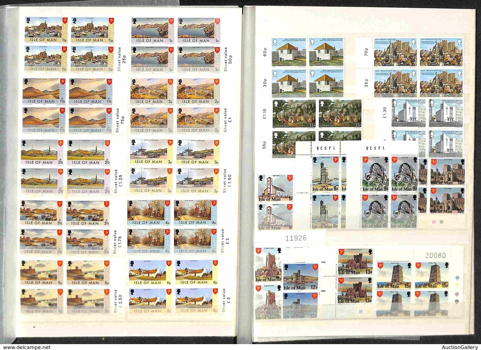 EUROPA - GUERNSEY - Isle Of Man - 1973/1980 - Collezione Di Serie Complete Foglietti E Minifogli Del Periodo In Quartine - Sonstige & Ohne Zuordnung