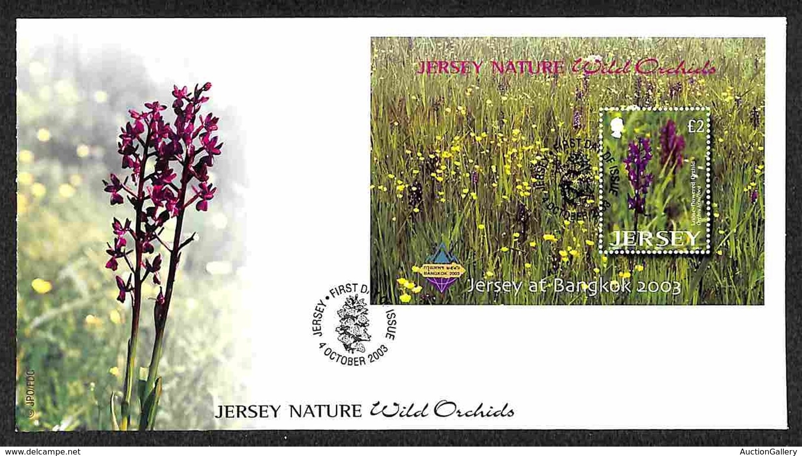 EUROPA - JERSEY - Orchidea (Block 38) FDC 4.10.03 - Sonstige & Ohne Zuordnung