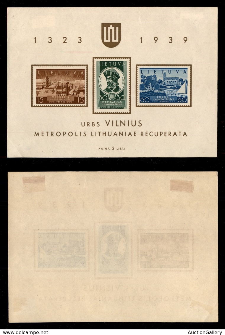 EUROPA - LITUANIA - 1940 - Foglietti - Vilnius (Block 2) - Gomma Originale - Autres & Non Classés