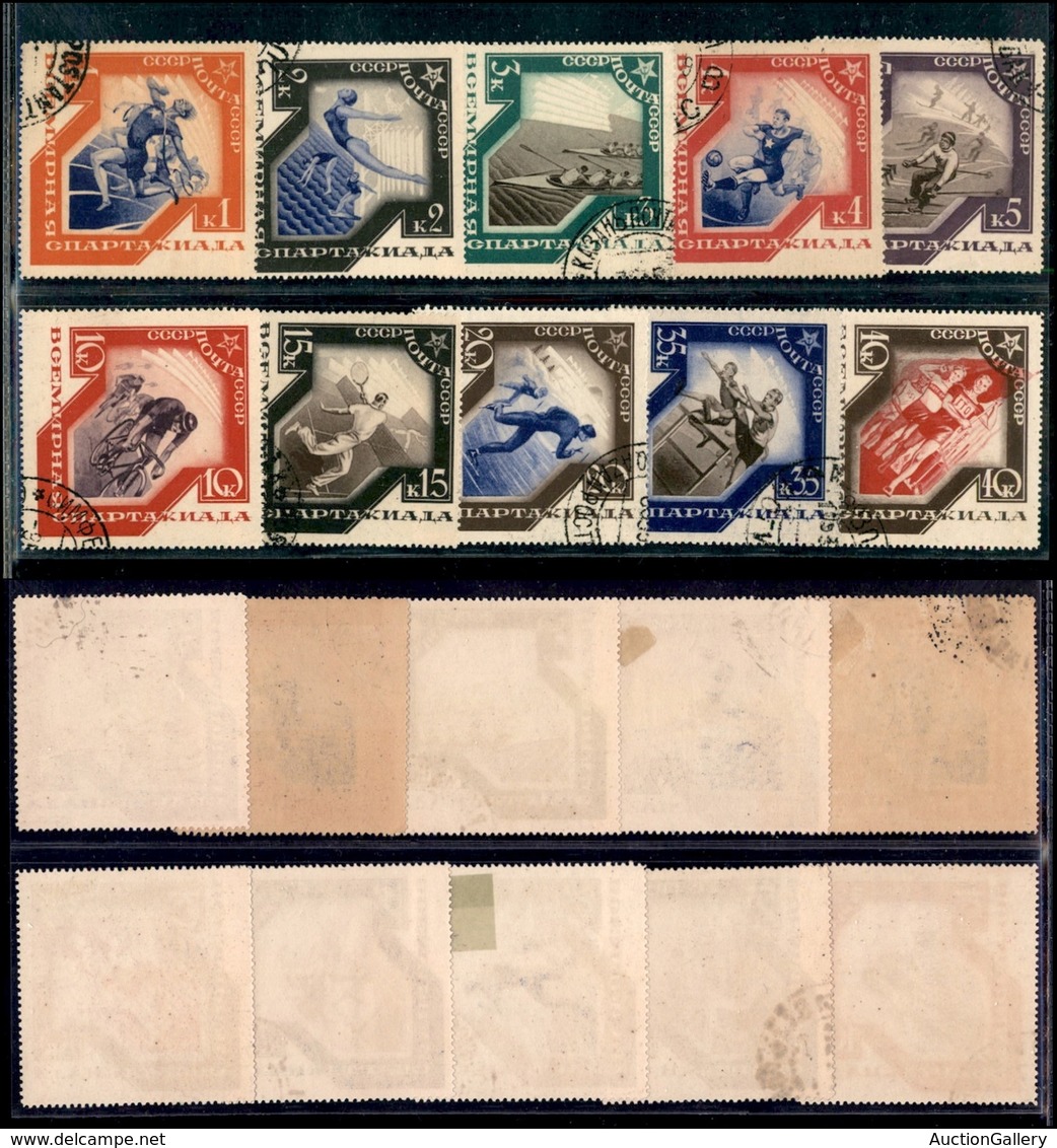 EUROPA - RUSSIA - 1935 - Spartachiade (513/522) - Serie Completa - Usata (80) - Sonstige & Ohne Zuordnung