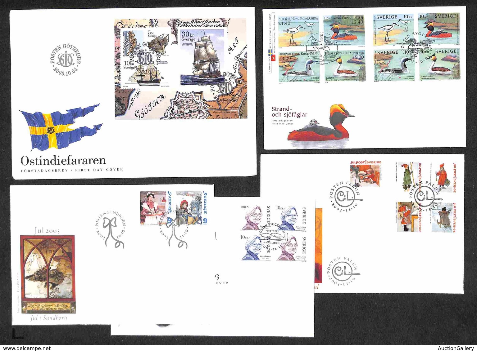 EUROPA - SVEZIA - 2003 - 5 FDC (2367/2383) - Other & Unclassified