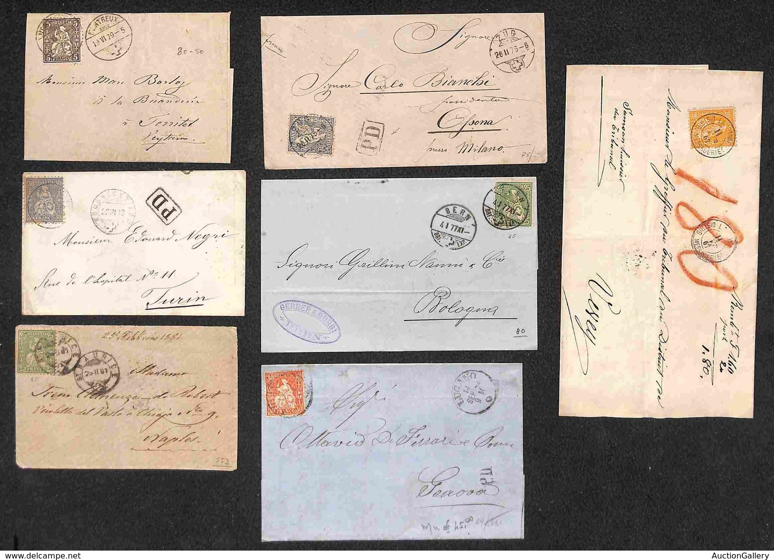 EUROPA - SVIZZERA - 1864/1881 - Sette Lettere Con Affrancature Del Periodo - Da Esaminare - Other & Unclassified