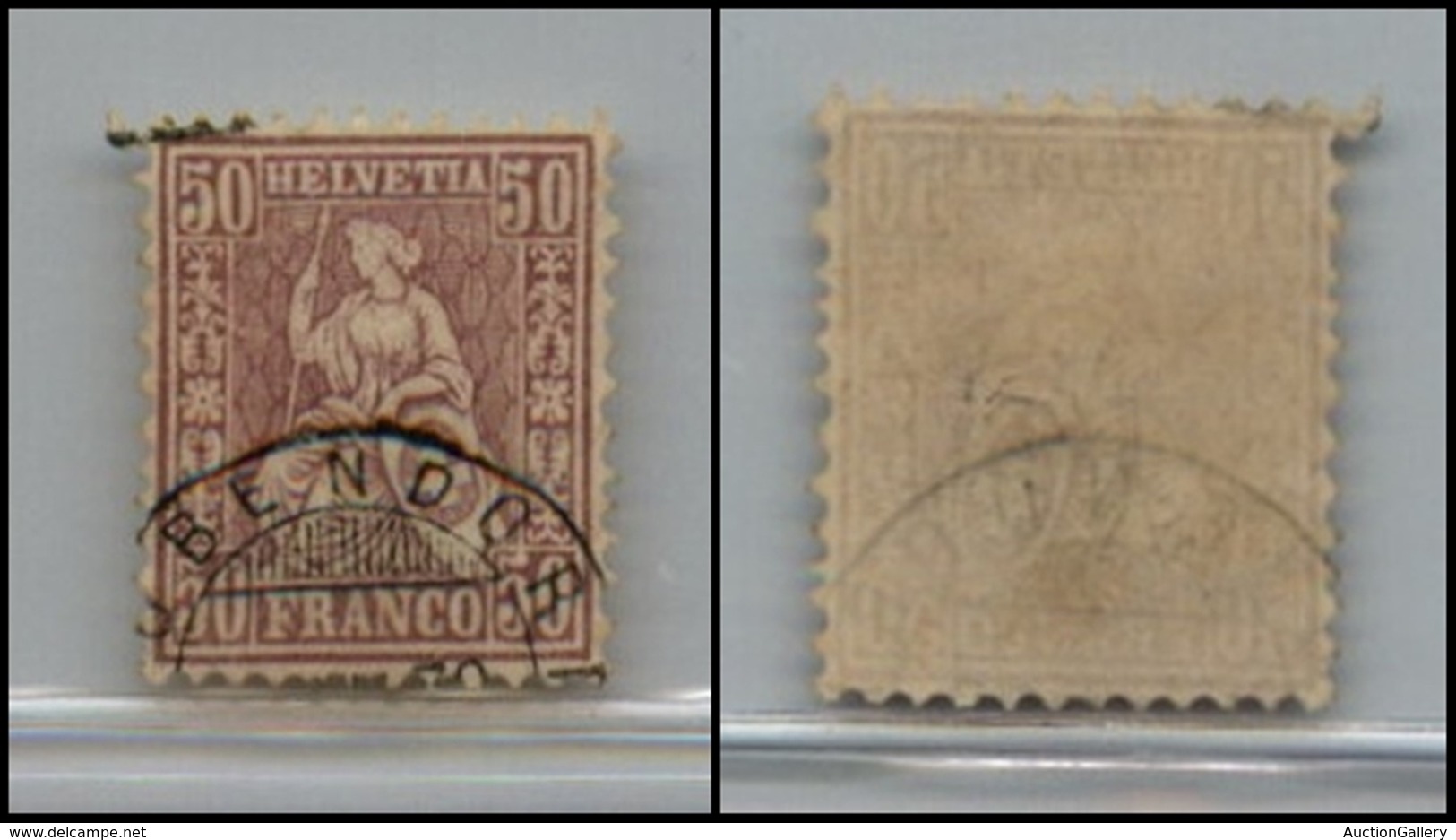 EUROPA - SVIZZERA - 1867/1878 - 50 Cent Lilla Allegoria (Unif. 48) - Usato (90) - Sonstige & Ohne Zuordnung