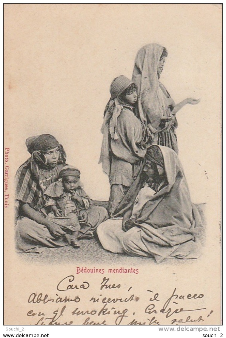 CE11 -    TUNISIE  -   BEDOUINES   MENDIANTES -     2 SCANS - Afrique