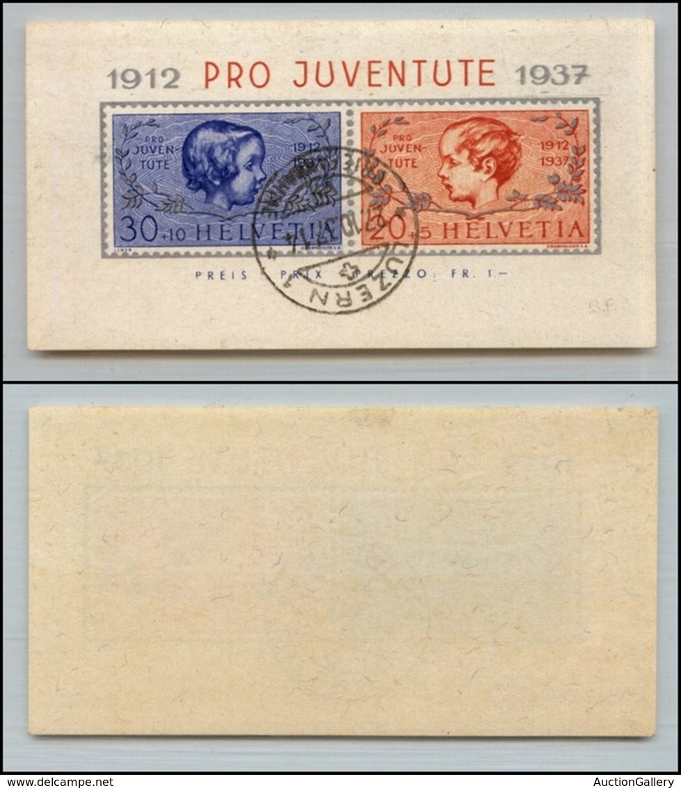 EUROPA - SVIZZERA - 1937 - Foglietto Pro Juventute (3) - Usato - Sonstige & Ohne Zuordnung