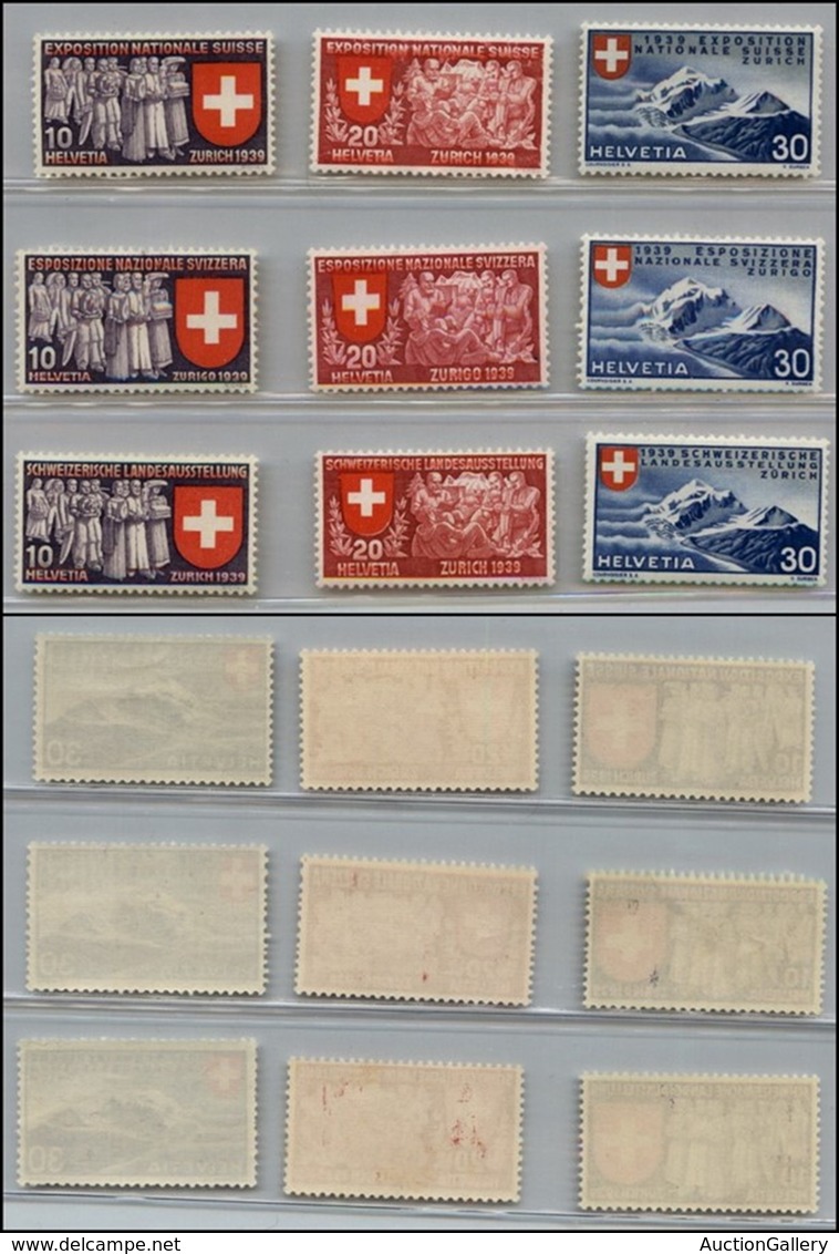 EUROPA - SVIZZERA - 1939 - Esposizione Nazionale Zurigo (335/343) - Serie Completa - Gomma Integra - Sonstige & Ohne Zuordnung