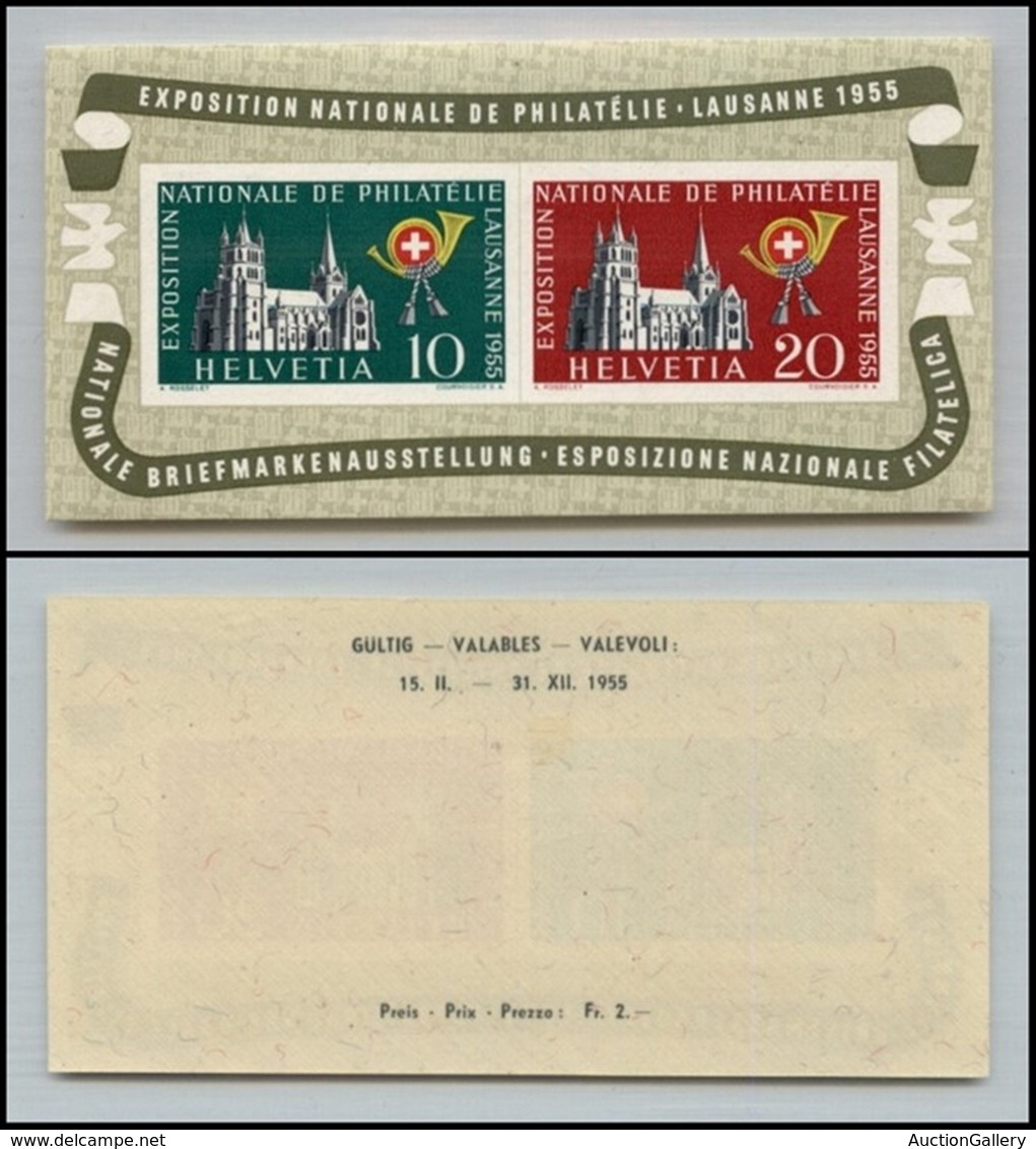 EUROPA - SVIZZERA - 1955 - Foglietto Esp. Losanna (B15) - Gomma Integra - Other & Unclassified