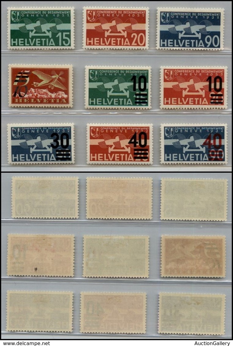 EUROPA - SVIZZERA - 1932/1937 - Posta Aerea (Unif. A16/A24) - 9 Valori Del Periodo - Nuovi Con Gomma (45) - Other & Unclassified