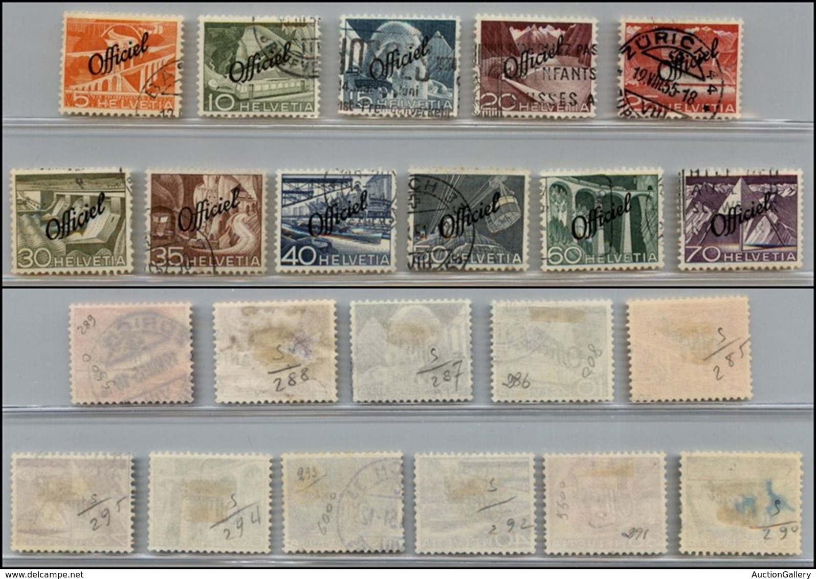 EUROPA - SVIZZERA - 1950 - Francobolli Di Servizio - Tecnica E Paesaggi Soprastampati “Officiel” (Unif. 285/295) - Serie - Autres & Non Classés