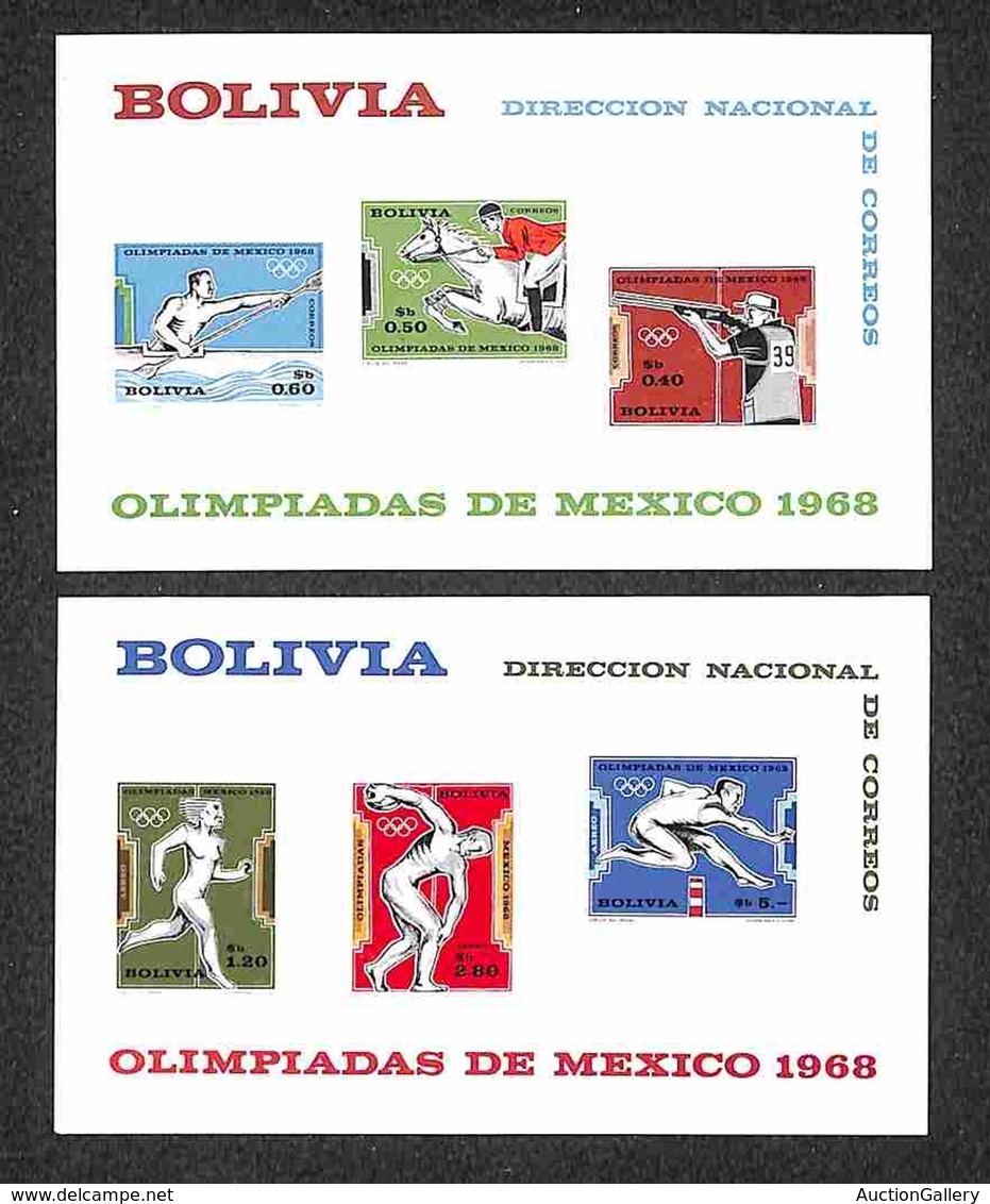 OLTREMARE - BOLIVIA - 1969 - Olimpiadi Messico (Block 26/27) - 2 Foglietti - Gomma Integra - Other & Unclassified