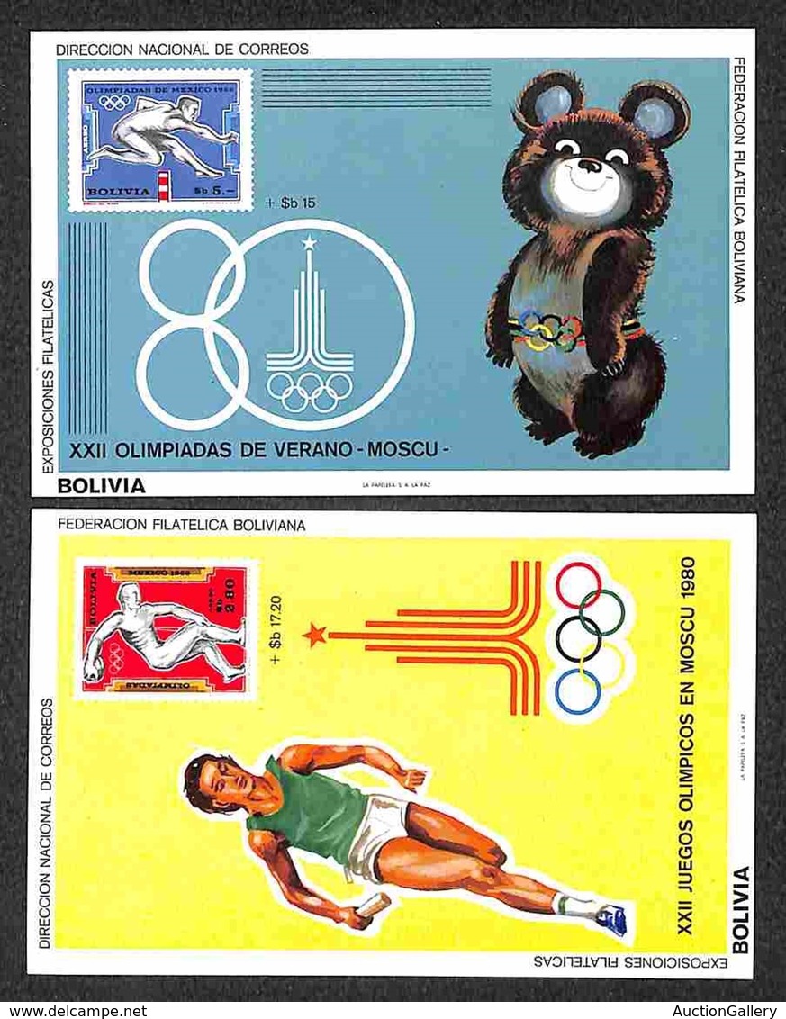 OLTREMARE - BOLIVIA - 1980 - Foglietti Olimpiadi Mosca (Block 92/93) - Due Foglietti - Gomma Integra (80) - Autres & Non Classés