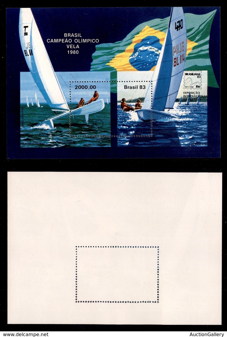 OLTREMARE - BRASILE - 1983 - Foglietto Campioni Brasiliani - Vela (block 58) - Gomma Integra (36) - Other & Unclassified