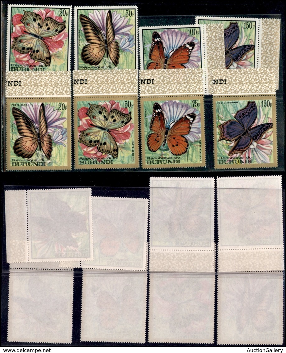 OLTREMARE - BURUNDI - 1968 - Farfalle - Formato Grande (423/426 + 432/435 Aerea) - Gomma Integra - Other & Unclassified