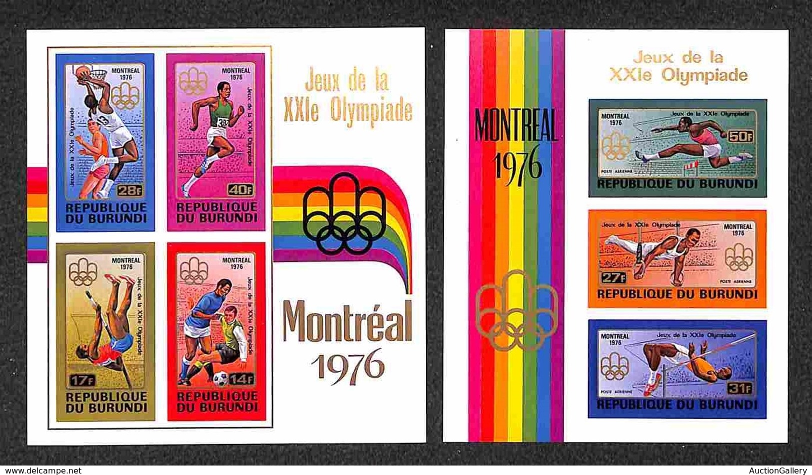 OLTREMARE - BURUNDI - 1976 - Foglietti Olimpiadi Montreal (Block 92B/93B) - 2 Foglietti Non Dentellati - Gomma Integra ( - Sonstige & Ohne Zuordnung