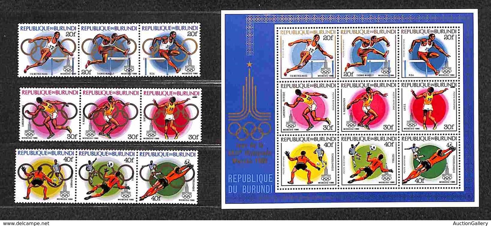 OLTREMARE - BURUNDI - 1980 - Olimpiadi Mosca (1540/1548 + Block 113A) - Serie Completa + Foglietto - Gomma Integra (60+) - Other & Unclassified