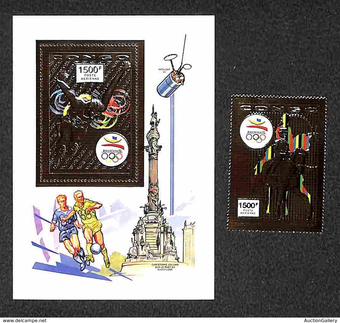 OLTREMARE - CONGO - 1992 - Olimpiadi Barcellona Foglia D’oro (1349 + Block 110A) - 1 Valore + 1 Foglietto - Gomma Integr - Sonstige & Ohne Zuordnung