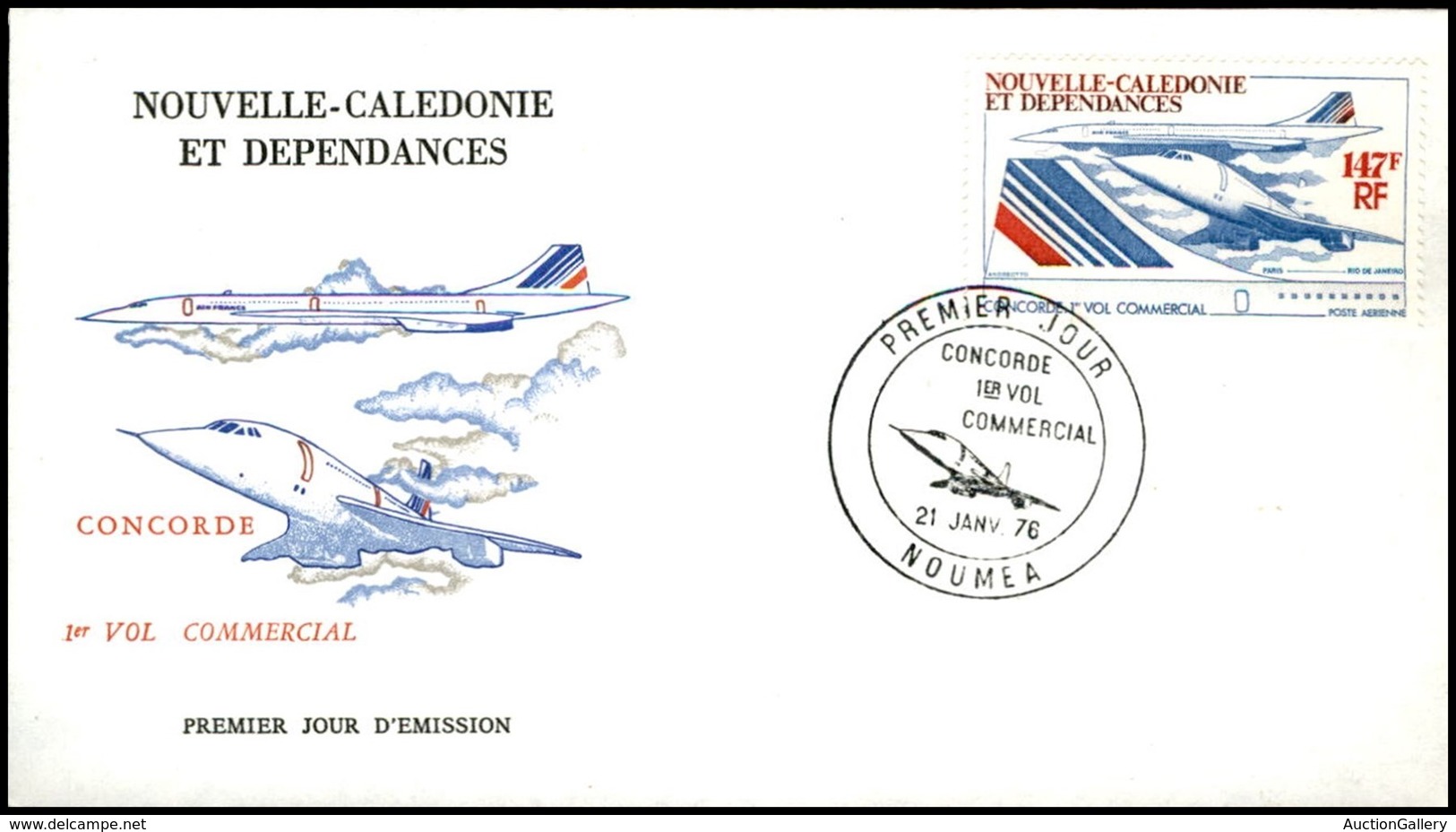 OLTREMARE - NUOVA CALEDONIA - 1976 - 147 Fr Concorde (572) - FDC 21.1.76 - Other & Unclassified