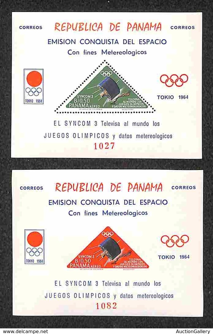 OLTREMARE - PANAMA - 1964 - Satellite Per Trasmissione Televisiva Olimpiadi Tokyo (Block 29/30) - 2 Foglietti - Gomma In - Other & Unclassified