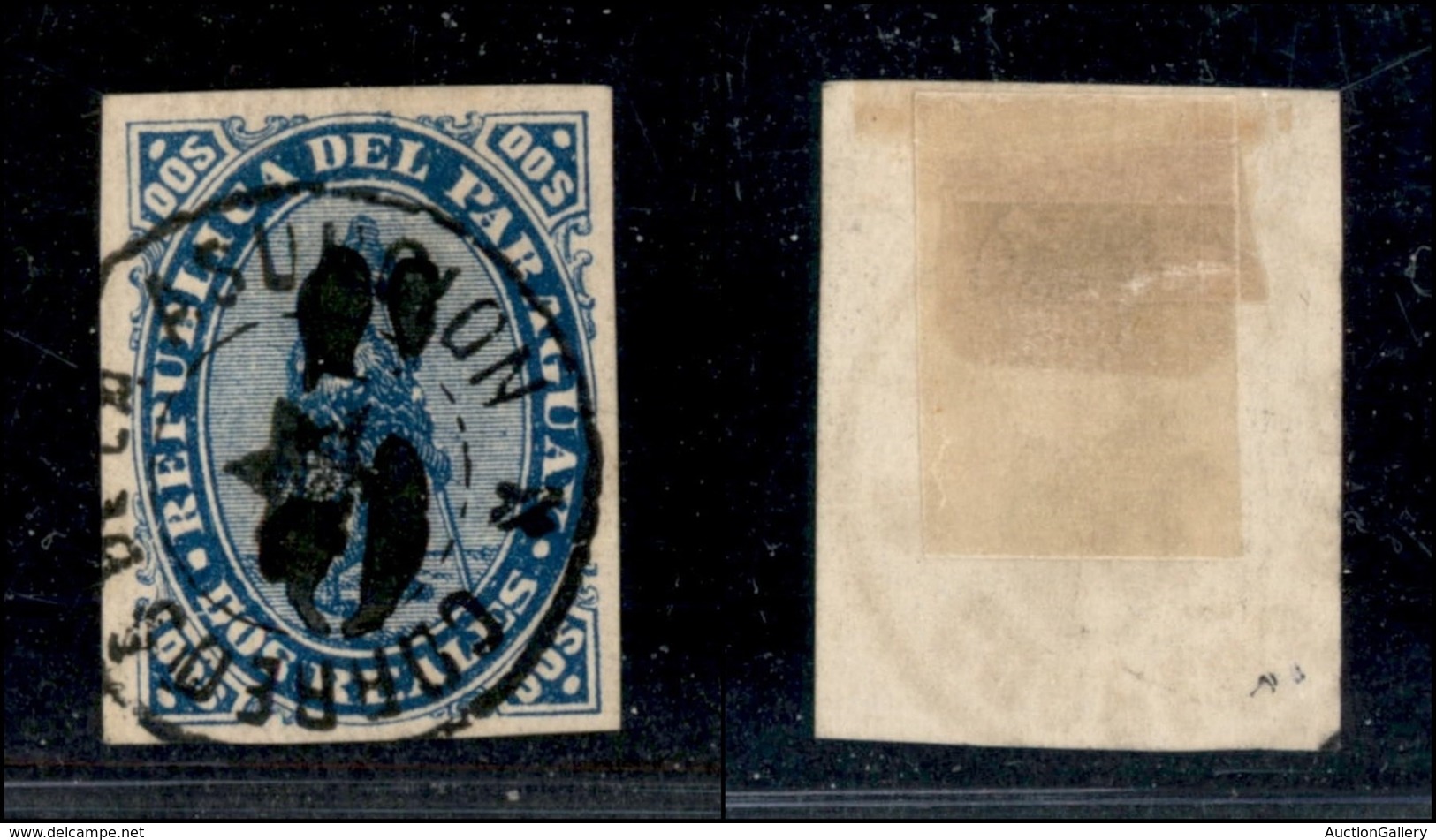 OLTREMARE - PARAGUAY - 1878 - 5 Cent Su 2 Reales (5IIb) Usato - Ristampa Della Soprastampa - Andere & Zonder Classificatie