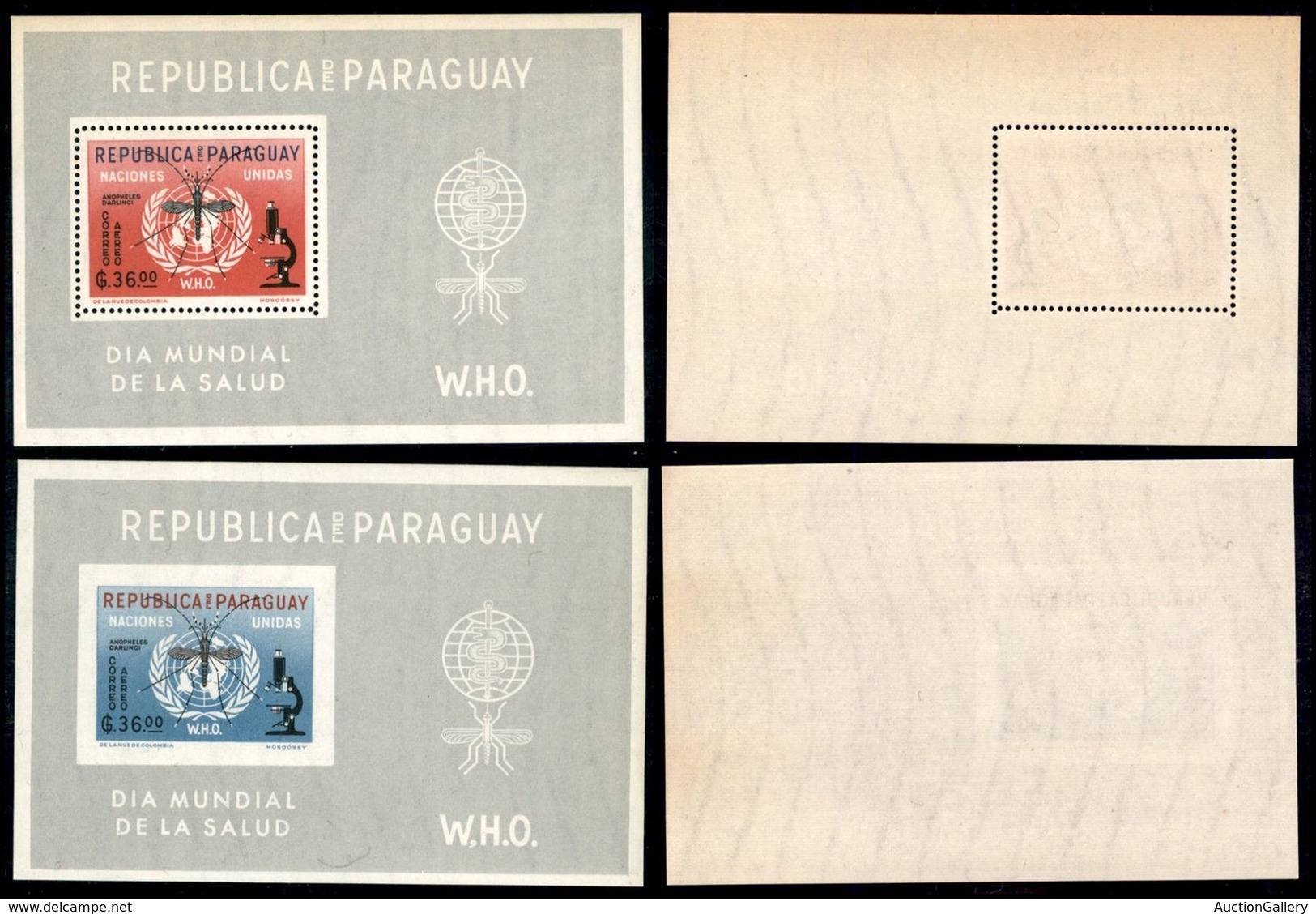 OLTREMARE - PARAGUAY - 1962 - Foglietti Malaria (Block 22/23) - Gomma Integra - Andere & Zonder Classificatie