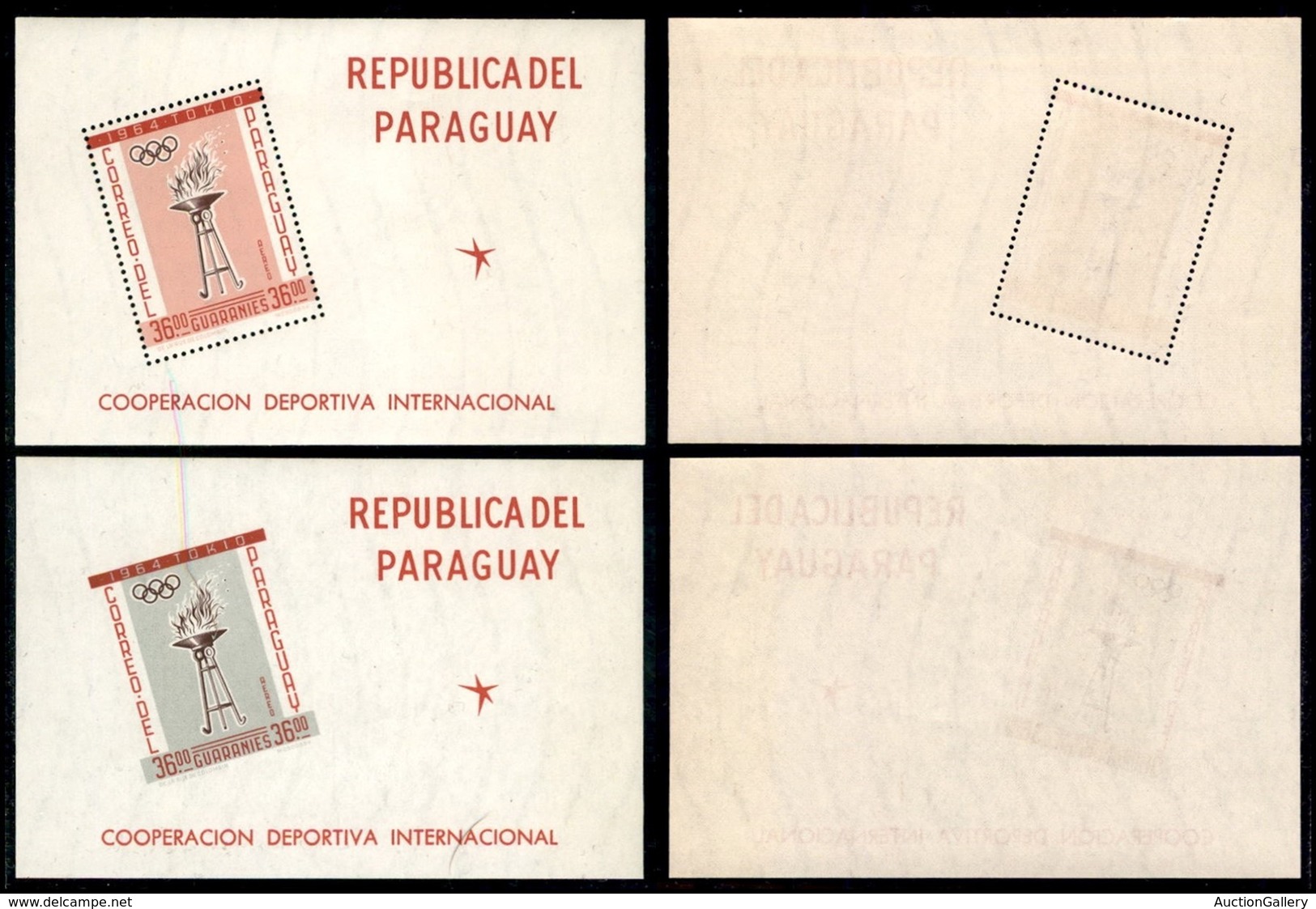 OLTREMARE - PARAGUAY - 1962 - Cooperazione Sportiva Internazionale (Block 28/29) - Gomma Integra - Other & Unclassified