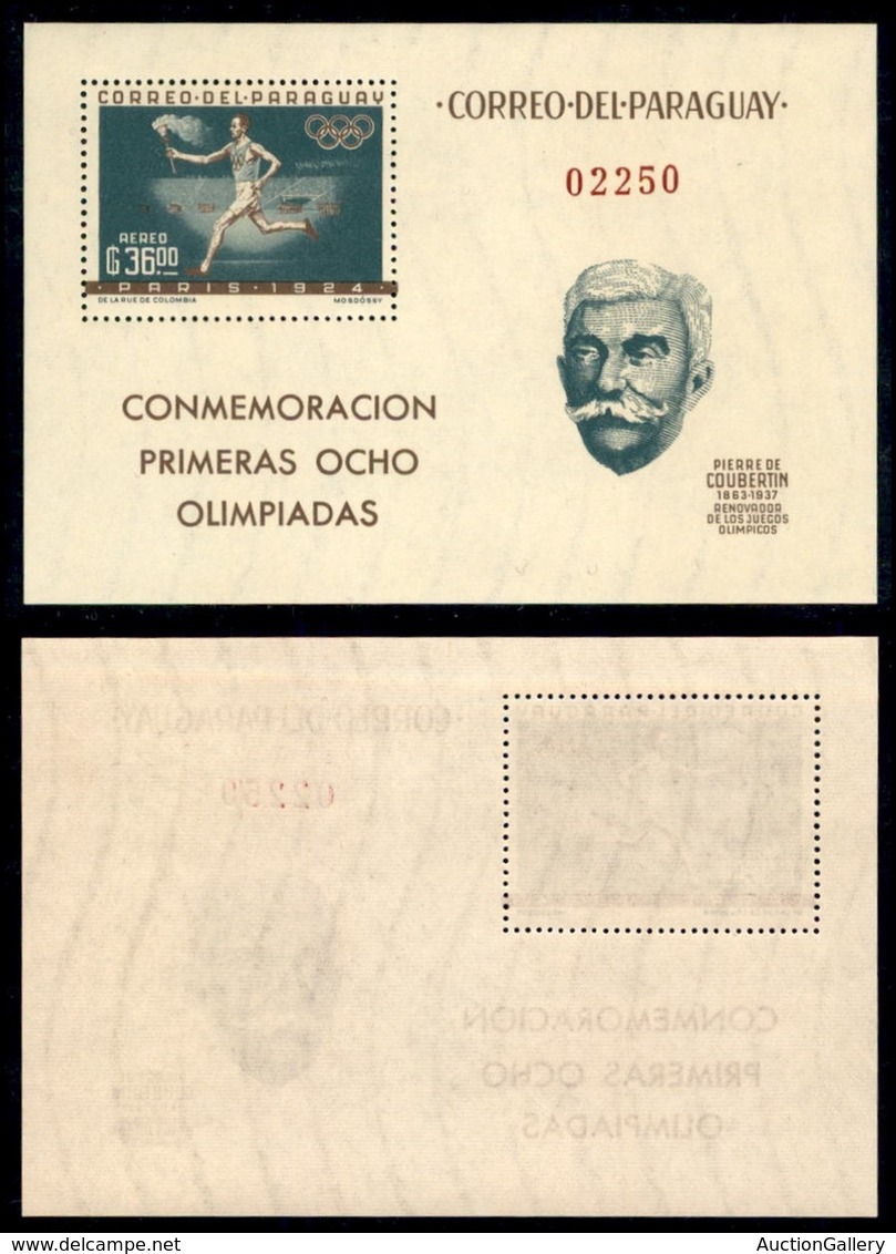 OLTREMARE - PARAGUAY - 1963 - Foglietto - Prime Olimpiadi (Block 34) - Gomma Integra - Andere & Zonder Classificatie