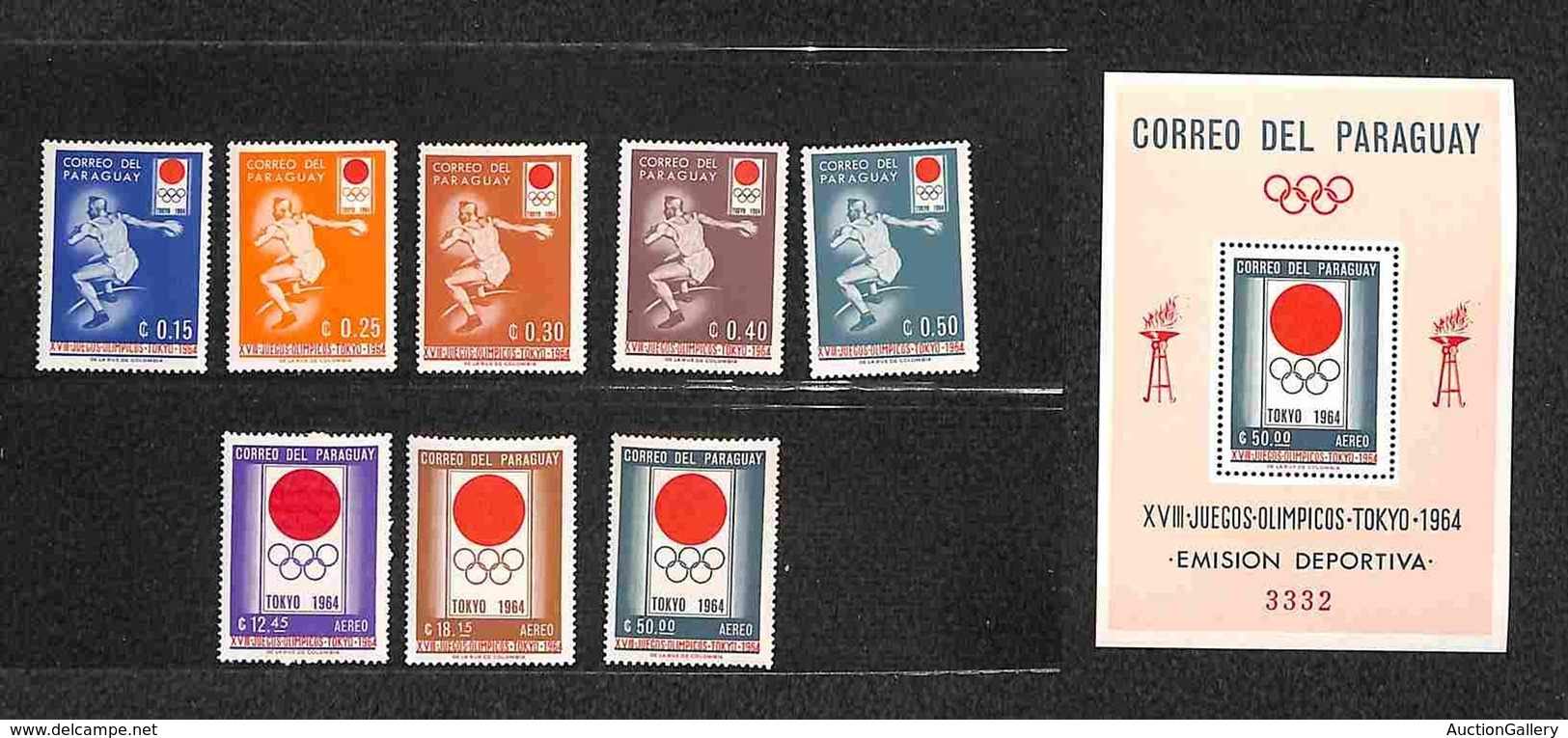 OLTREMARE - PARAGUAY - 1964 - Olimpiadi Tokyo (1265/1272 + Block 50) - Serie Completa + Foglietto - Gomma Integra (38) - Other & Unclassified