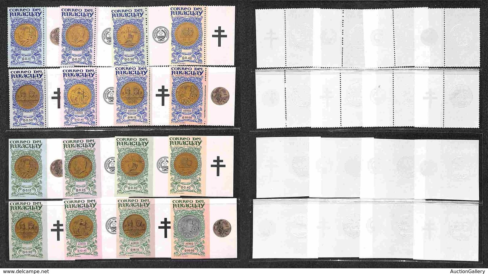 OLTREMARE - PARAGUAY - 1965 - Medaglie E Monete (1408/1424) - Serie Completa Dentellati E Non Bordo Foglio - Gomma Integ - Other & Unclassified