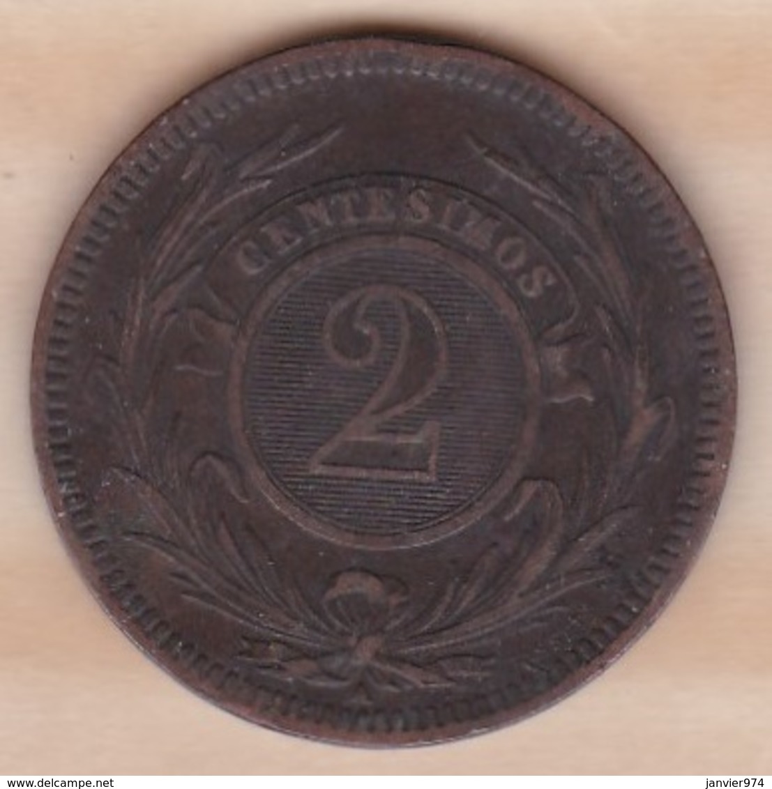 REPUBLICA ORIENTAL DEL URUGUAY. 2 CENTESIMOS 1869 A PARIS. KM# 12 - Uruguay