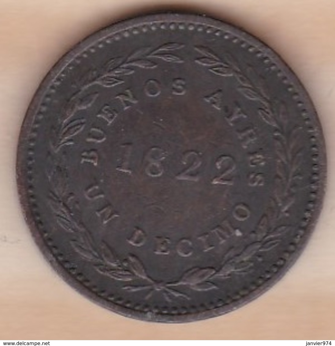 ARGENTINA / BUENOS AIRES. UN DECIMO 1822. KM# 1 - Argentine