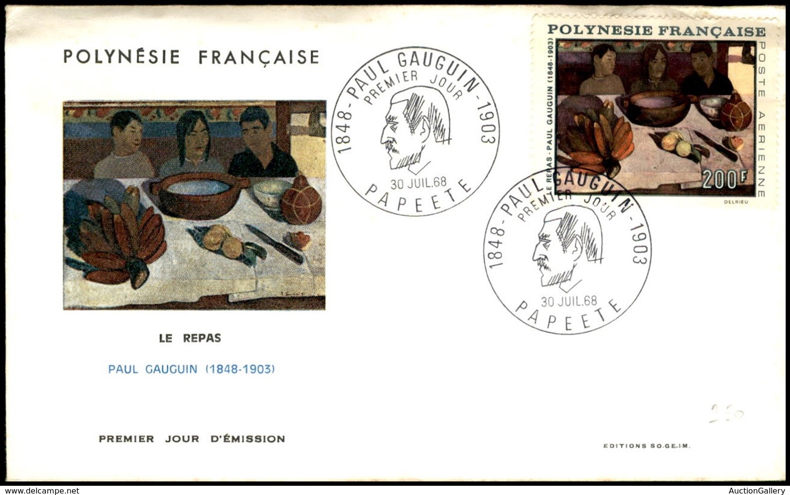 OLTREMARE - POLINESIA FRANCESE - 1968 - 200 Fr Gauguin (86) - FDC 20.7.68 - Sonstige & Ohne Zuordnung