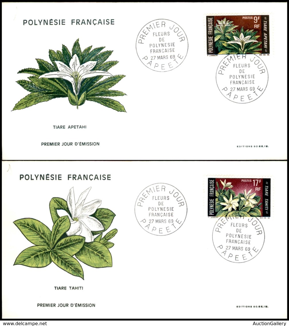 OLTREMARE - POLINESIA FRANCESE - 1969 - Fiori (90/91) - 2 FDC 27.3.69 - Other & Unclassified