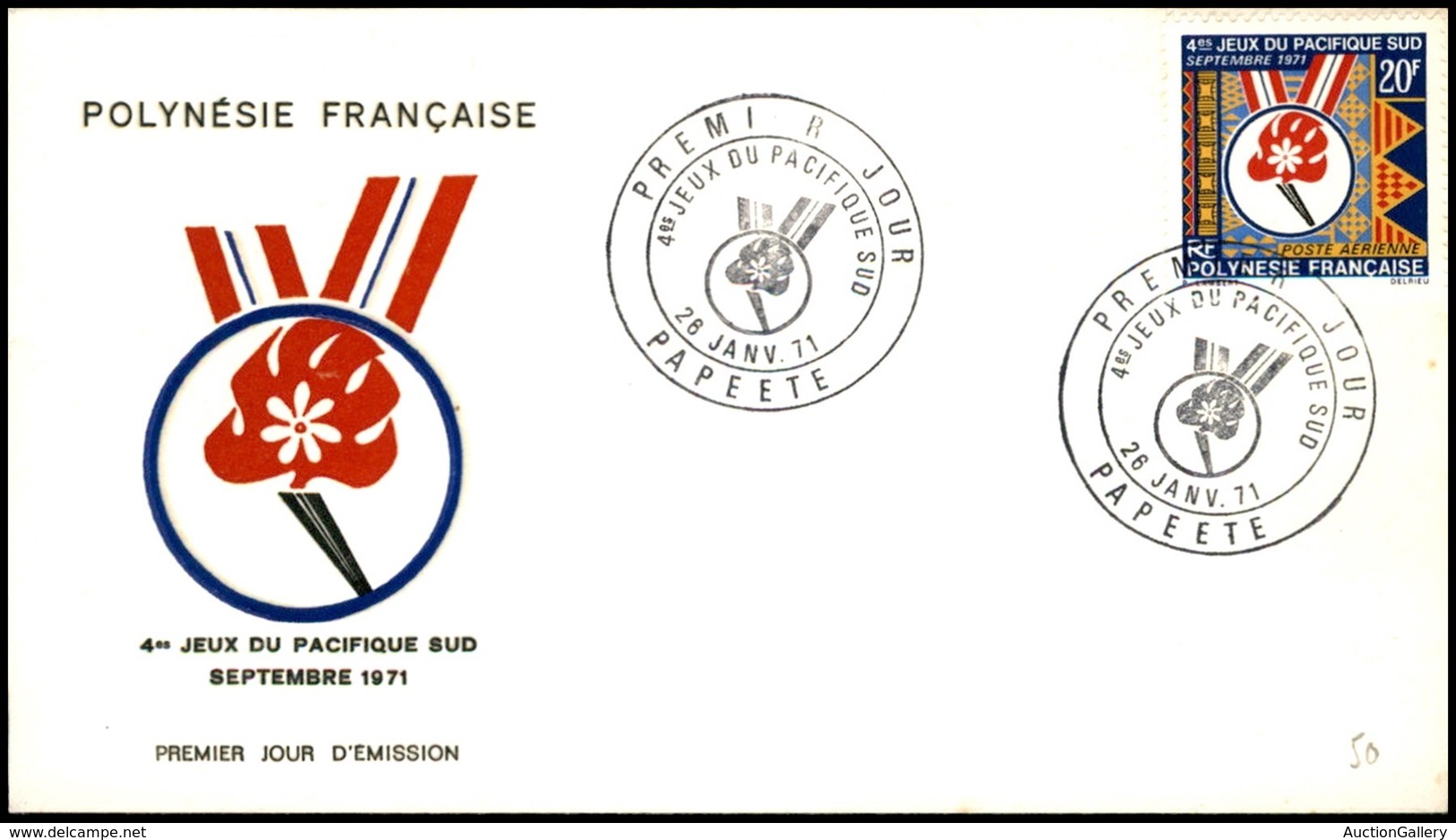 OLTREMARE - POLINESIA FRANCESE - 1971 - 20 Fr IV Giochi Sud Pacifico (126) - FDC 26.1.71 - Sonstige & Ohne Zuordnung