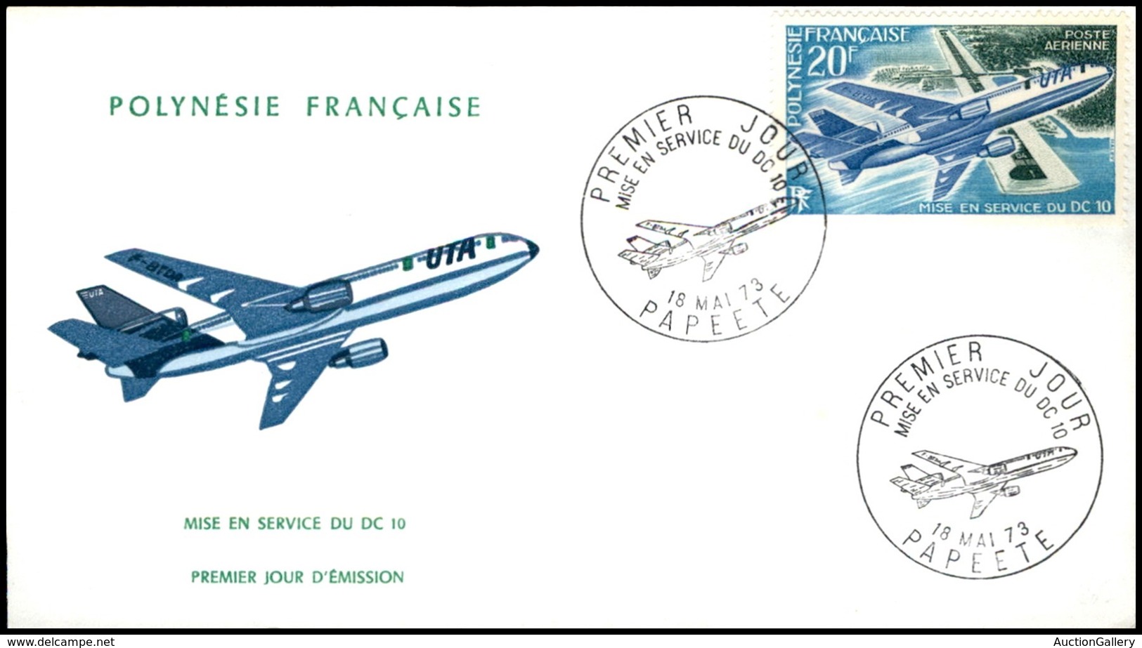 OLTREMARE - POLINESIA FRANCESE - 1973 - 20 Fr DC10 (166) - FDC 18.5.73 - Andere & Zonder Classificatie