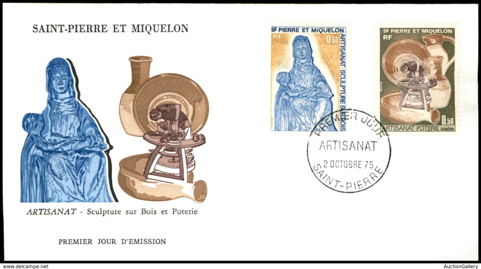 OLTREMARE - ST. PIERRE ET MIQUELON - 1975 - Artigianato (508/509) - Serie Completa Su FDC 20.10.75 - Sonstige & Ohne Zuordnung