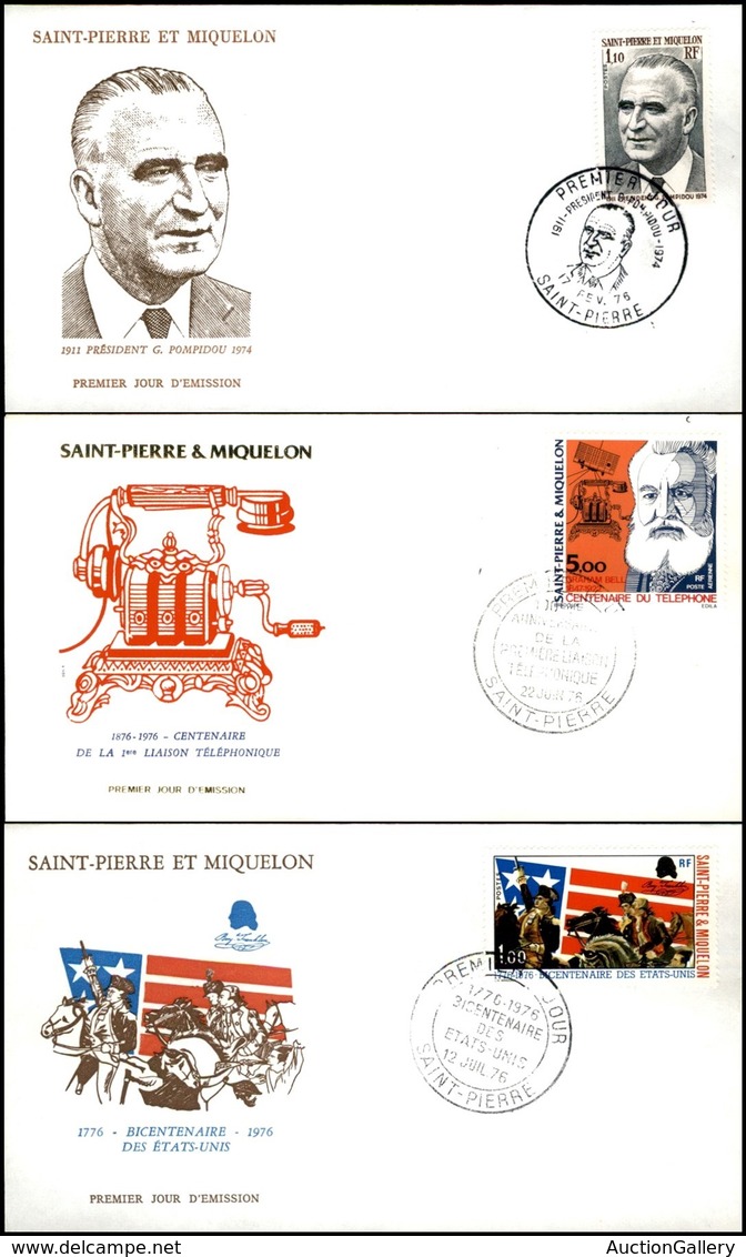 OLTREMARE - ST. PIERRE ET MIQUELON - 1976 - 3 FDC Emessi Nell’anno (515/517) - Other & Unclassified